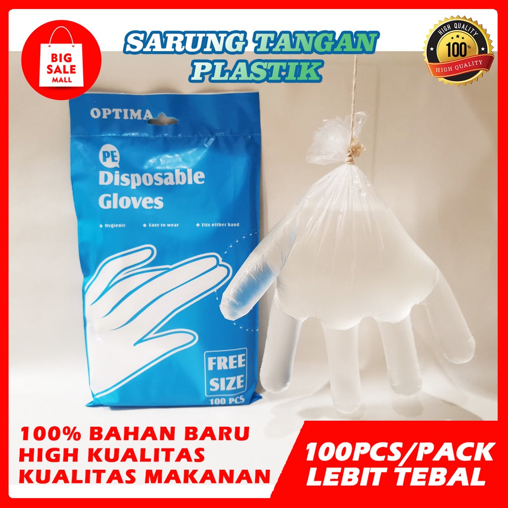 Sarung tangan Plastik PE 100pcs Optima