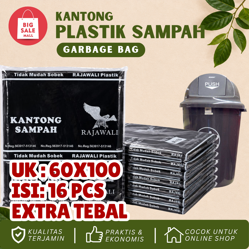 Kantong Plastik Sampah 60x100cm Rajawali 16pcs