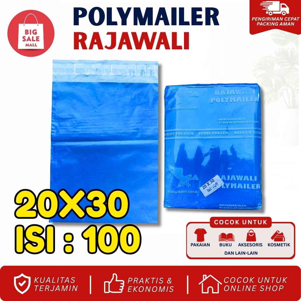 Plastik Polymailer Rajawali Biru Premium Ukuran 20x30cm Isi 100pcs