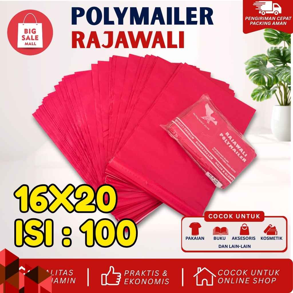 Plastik Polymailer Rajawali Pink Premium Ukuran 16x20cm Isi 100pcs