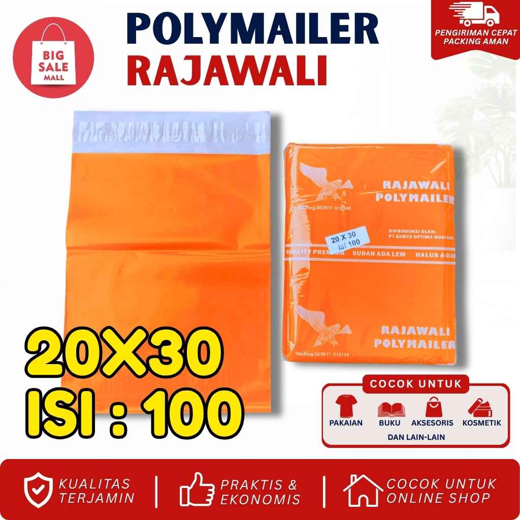 Plastik Polymailer Rajawali Orange Premium Uk 17x30cm Isi100pcs