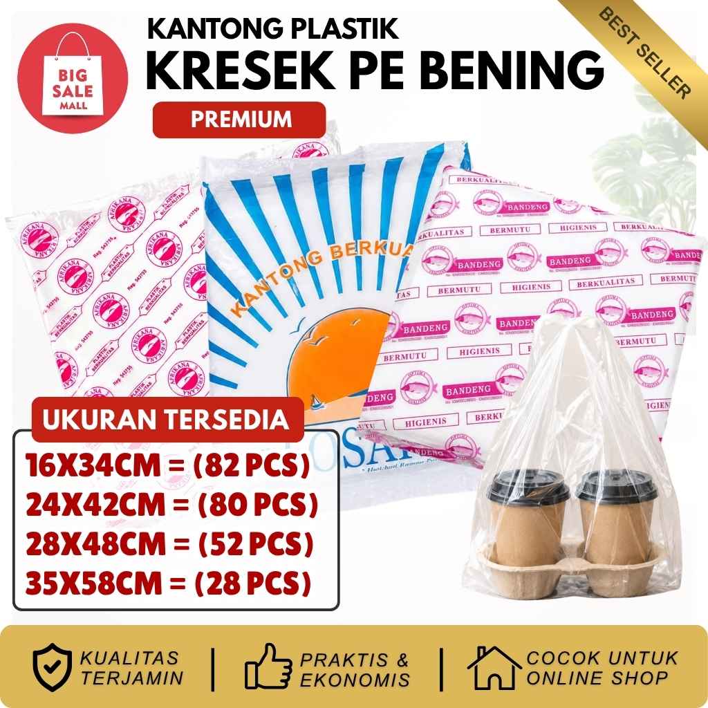 Kantong Plastik Kresek Bening Uk 35x58cm Afrika Transparan