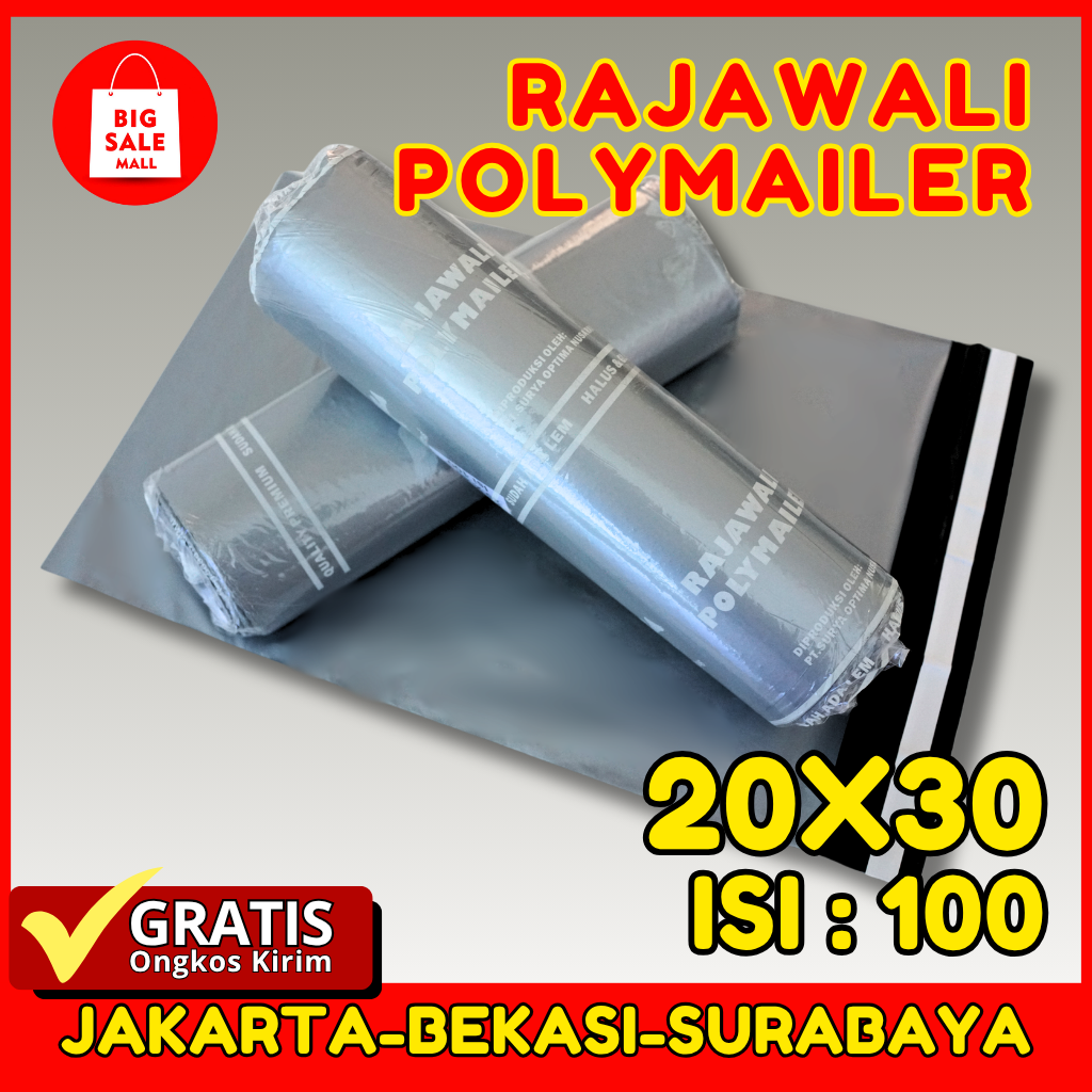 Plastik Polymailer Rajawali Silver Premium Uk. 20x30cm Isi 100pcs