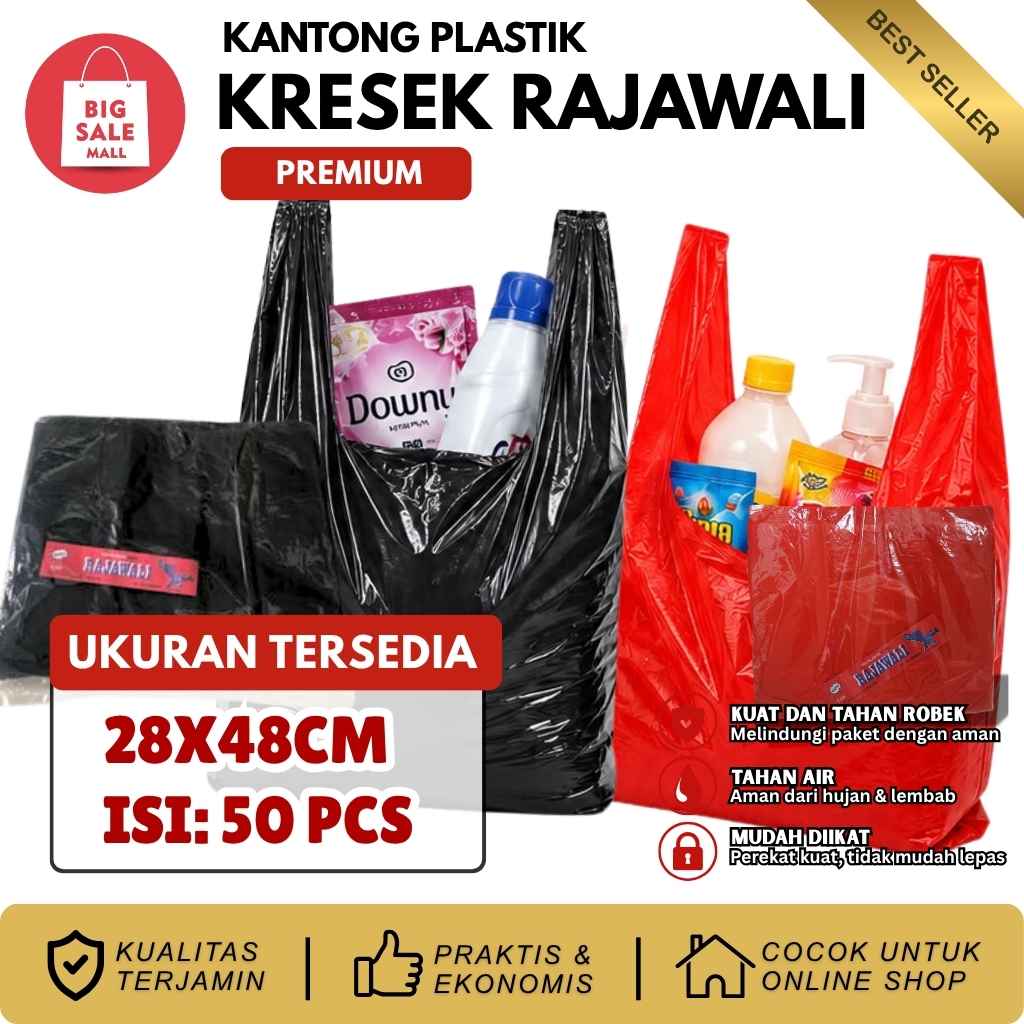 Kantong Plastik Premium Tebal Rajawali 28X48 Isi 50pcs