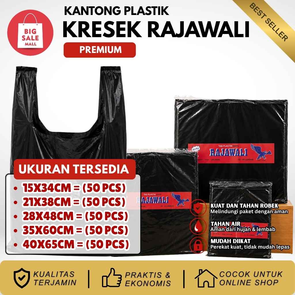 Kantong Kresek Premium Tebal Rajawali 35X60 Isi 50pcs