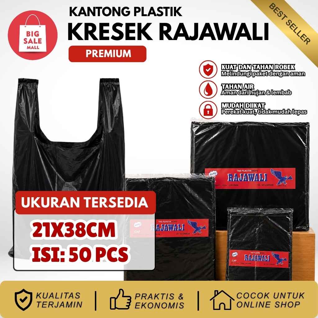 Kantong Kresek Premium Tebal Rajawali 35X60 Isi 50pcs