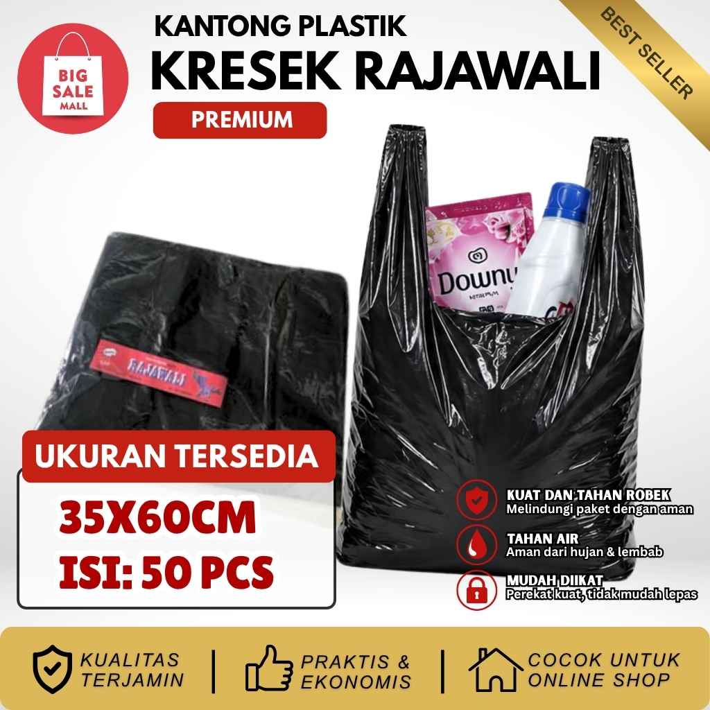 Kantong Kresek Premium Tebal Rajawali 35X60 Isi 50pcs