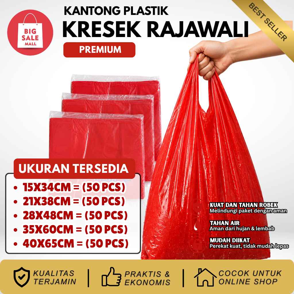 Plastik Kresek Premium Tebal Rajawali Uk 40X65cm isi50pcs