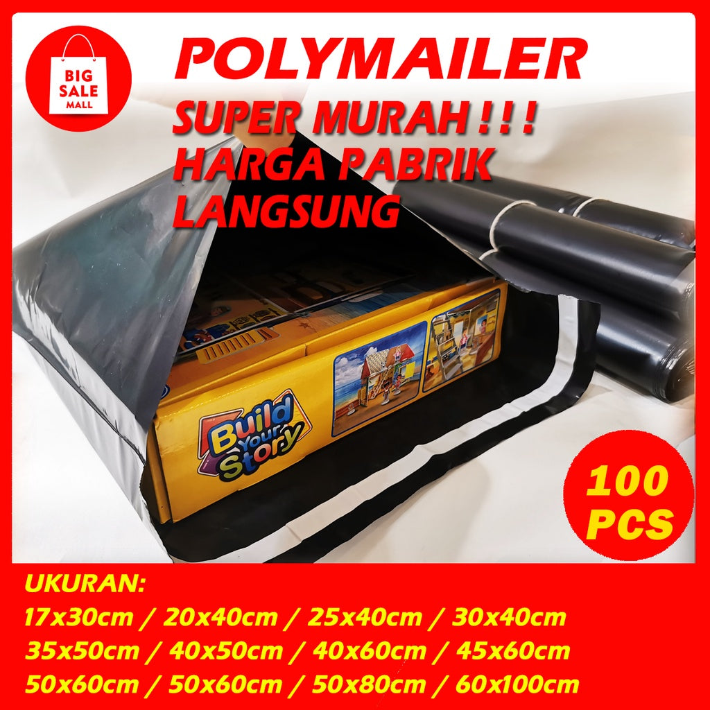 Plastik Polymailer Rajawali Hitam Premium Uk. 40x50cm Isi 100pcs