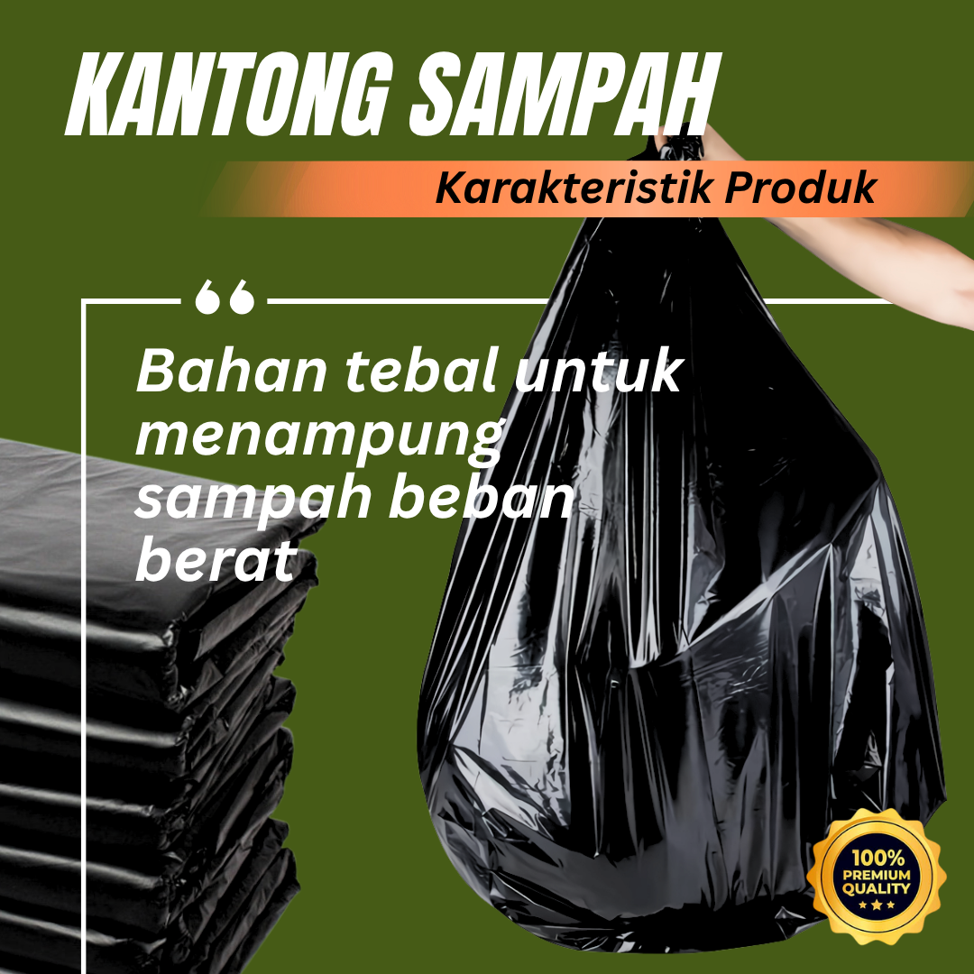 Kantong Sampah 90x120 isi 5 (tipis) Trash Bag Plastik Sampah Rajawali Hitam Anti Bocor Garbage Bag