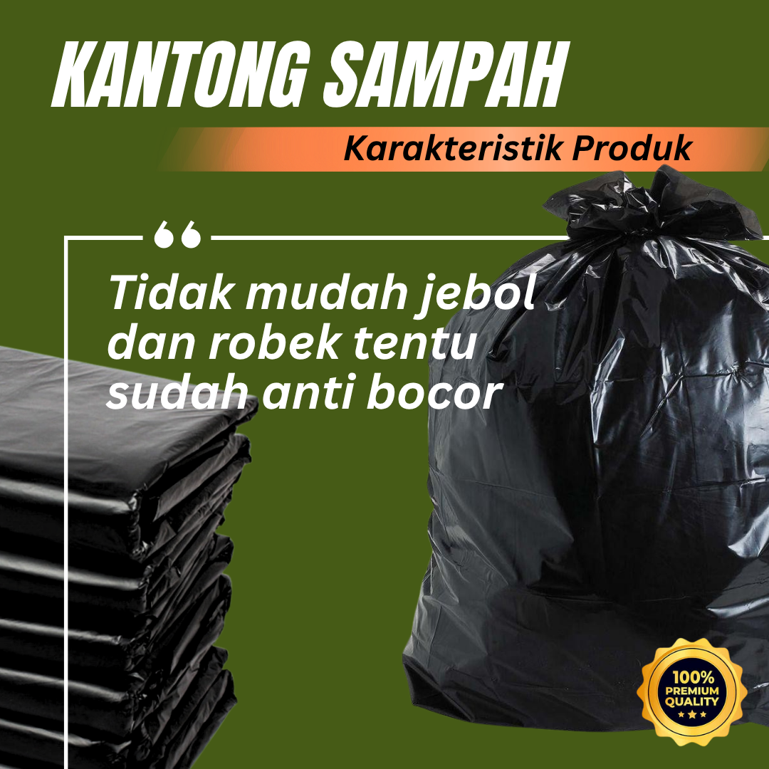 Kantong Sampah 90x120 isi 5 (tipis) Trash Bag Plastik Sampah Rajawali Hitam Anti Bocor Garbage Bag