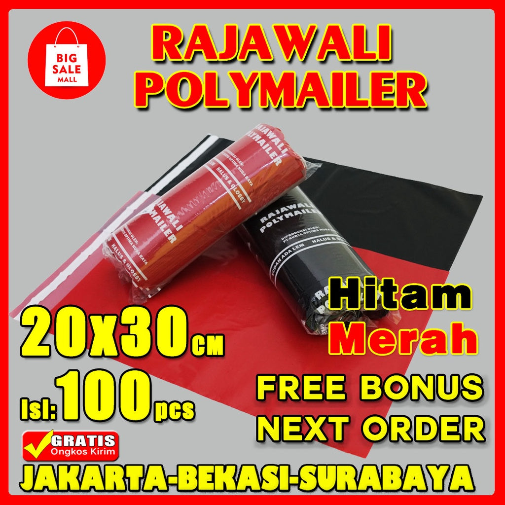 Plastik Polymailer Rajawali Merah Premium Uk 20x30cm Isi100pcs