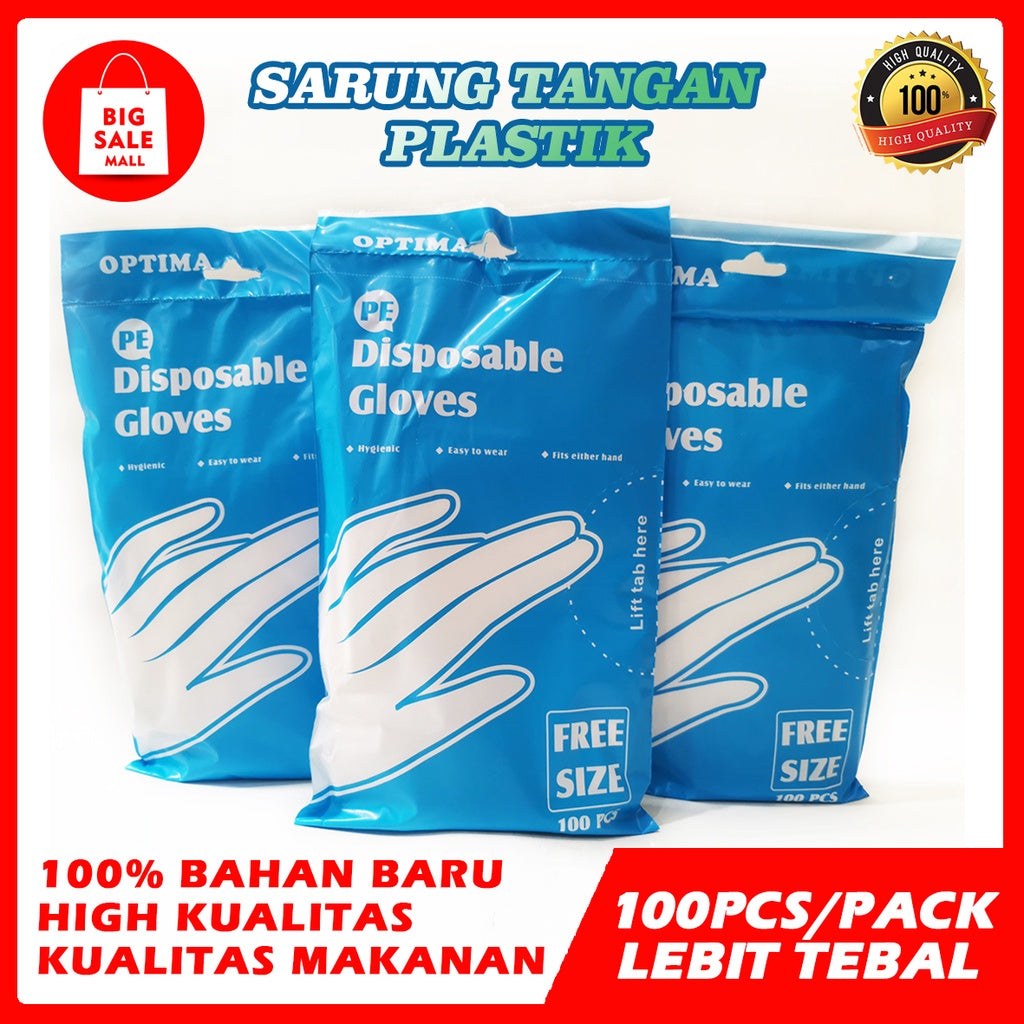 Sarung tangan Plastik PE 100pcs Optima