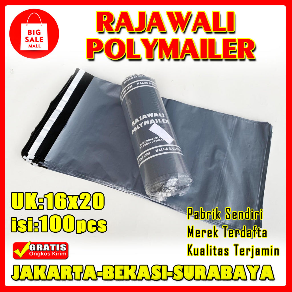 Plastik Polymailer Rajawali Pink Premium Ukuran 16x20cm Isi 100pcs