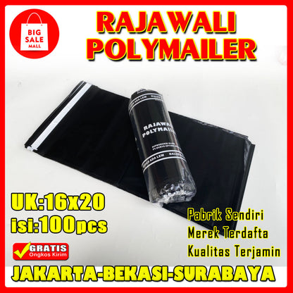 Plastik Polymailer Rajawali Hitam Premium Ukuran 16x20cm Isi 100pcs
