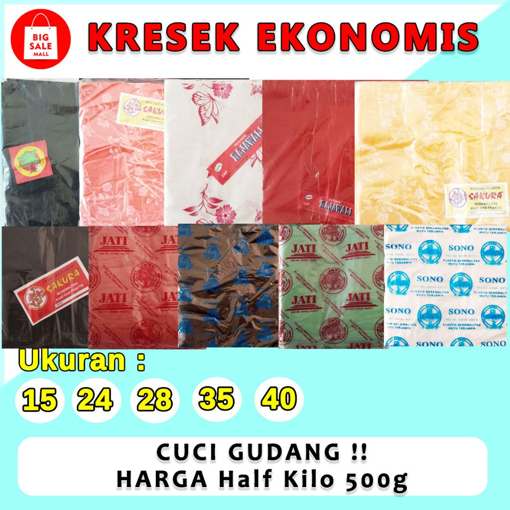 Kantong Plastik Kresek HD 500GRAM Ekonomis Uk40x65