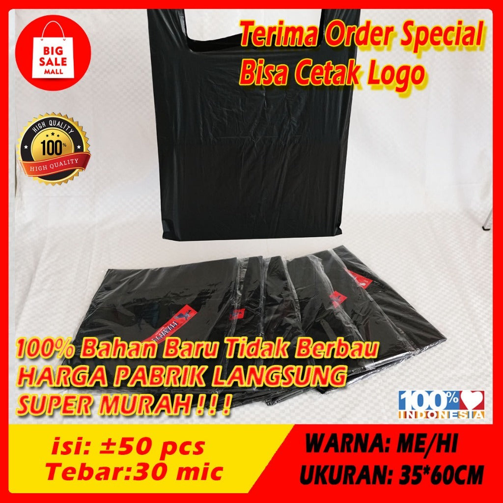 Kantong Kresek Premium Tebal Rajawali 35X60 Isi 50pcs