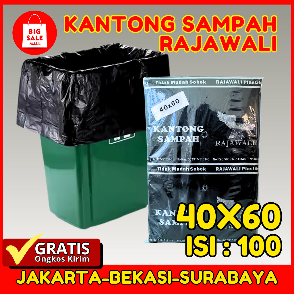 Kantong Plastik Sampah 40x60cm Rajawali Isi 100 & 20pcs