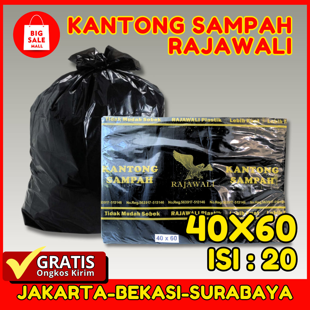 Kantong Plastik Sampah 40x60cm Rajawali Isi 100 & 20pcs