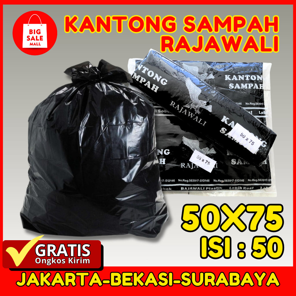 Kantong Plastik Sampah 50x75 Rajawali Isi 50 & 20pcs