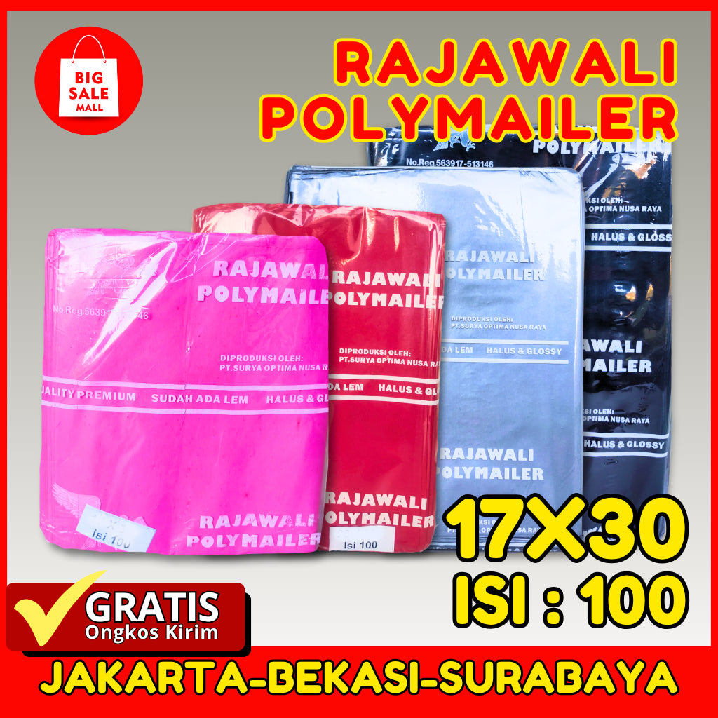 Plastik Polymailer Rajawali Pink Premium Ukuran 17x30cm Isi 100pcs