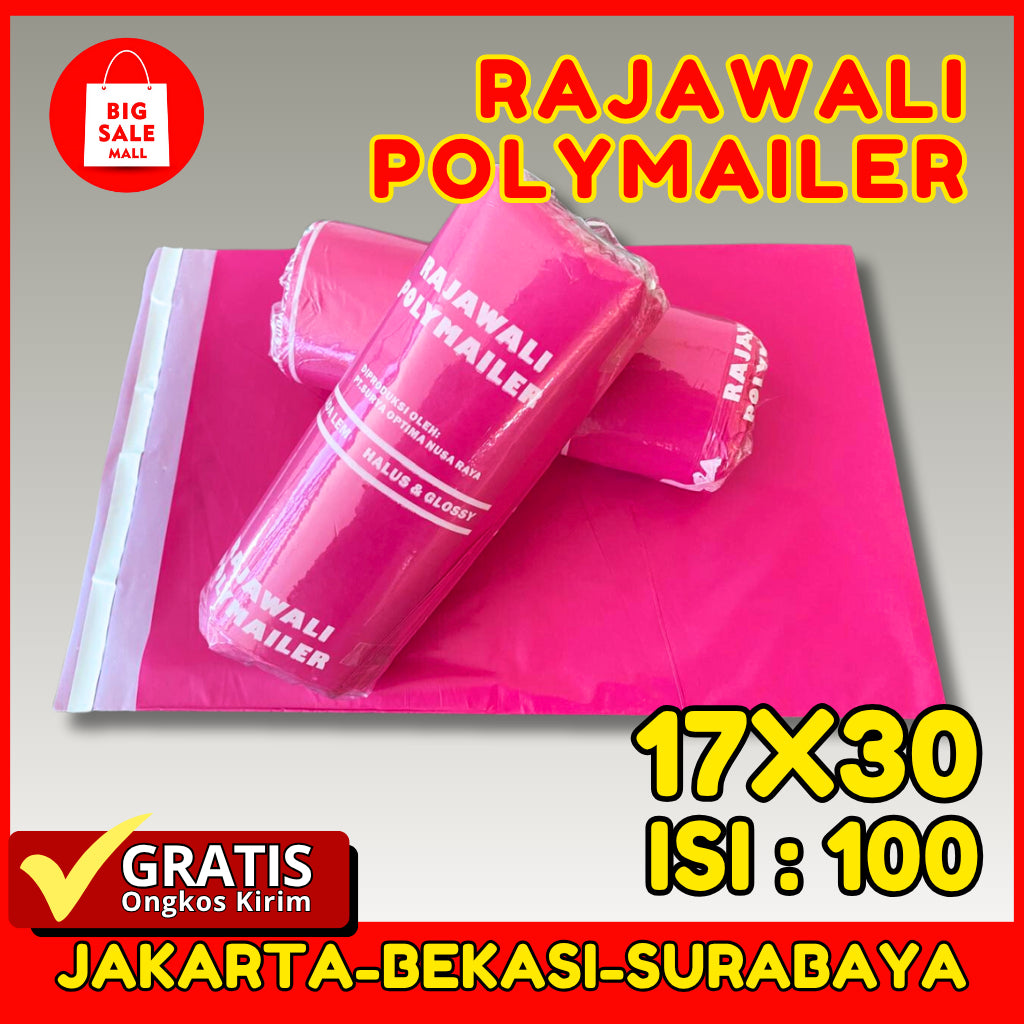 Plastik Polymailer Rajawali Pink Premium Ukuran 17x30cm Isi 100pcs
