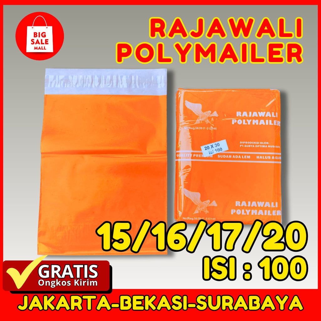 Plastik Polymailer Rajawali Biru Premium Ukuran 16x30cm Isi 100pcs