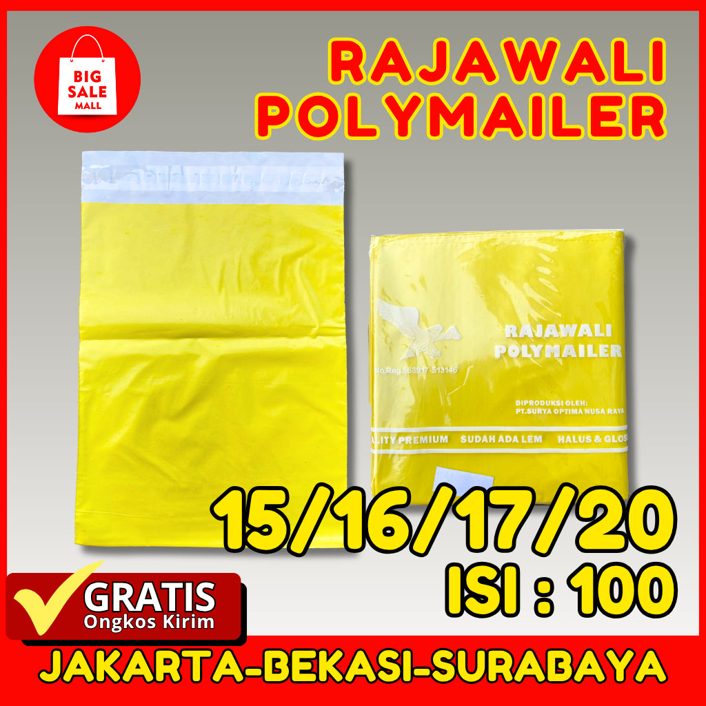 Plastik Polymailer Rajawali Biru Premium Ukuran 16x30cm Isi 100pcs