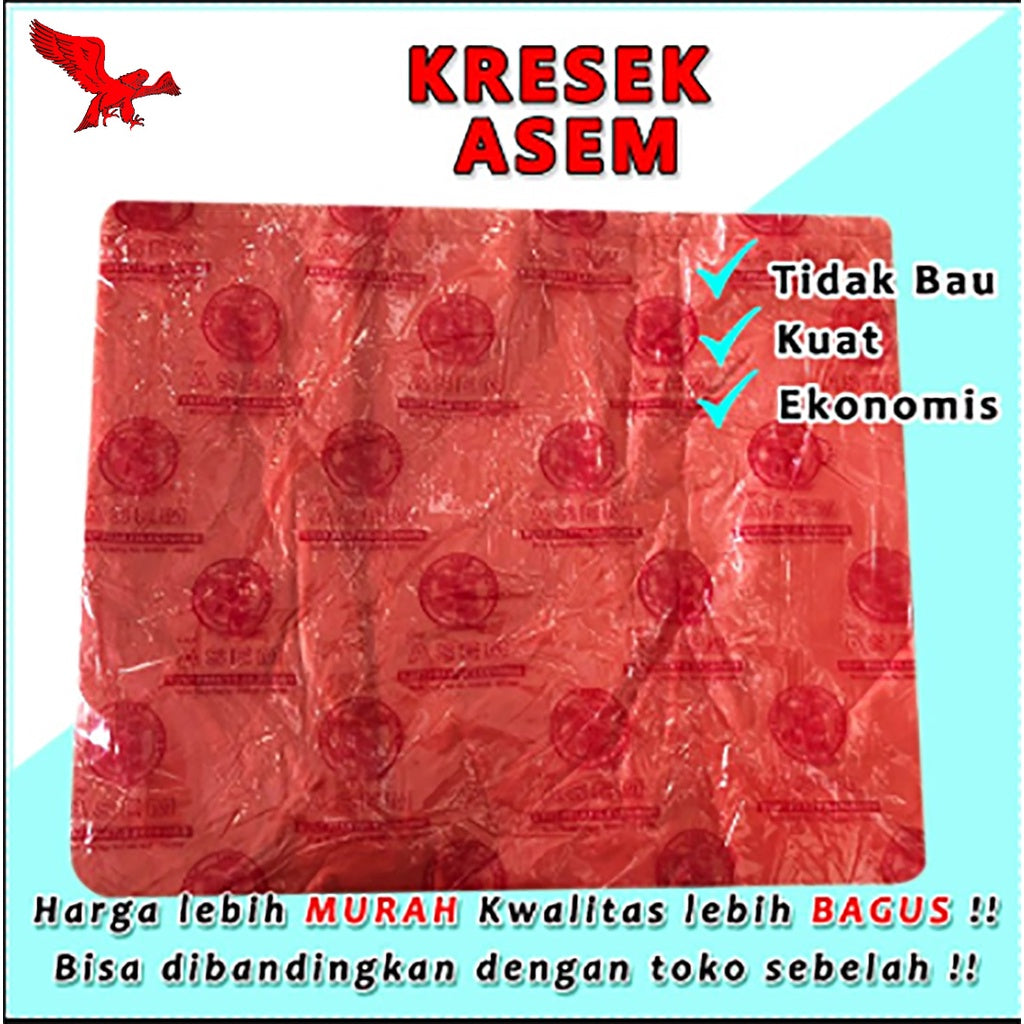 Kantong Plastik Jumbo Asem Uk40 Merah Tipis Ekonomis