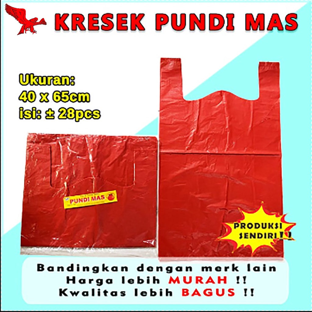 Kantong Plastik Jumbo Asem Uk40 Merah Tipis Ekonomis