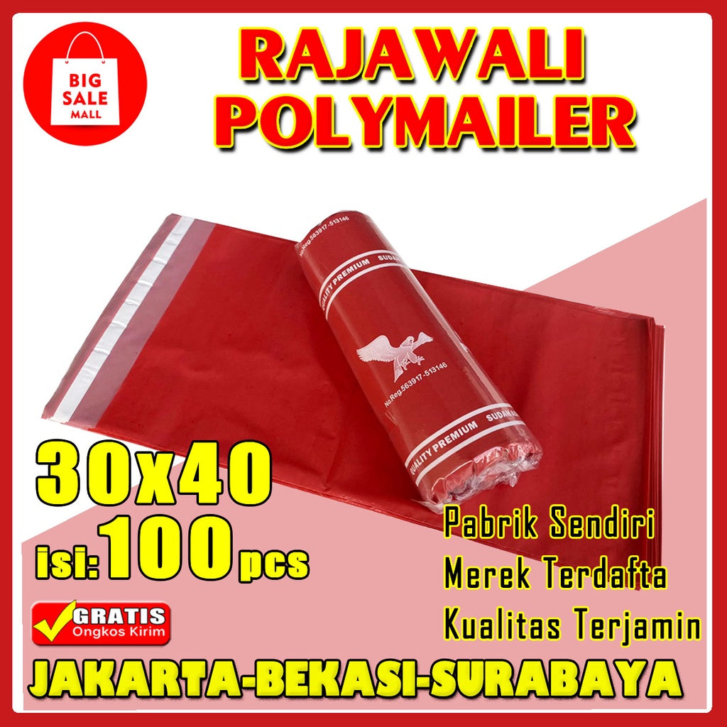 Plastik Polymailer Rajawali Pink Premium Ukuran 30x40cm Isi 100pcs